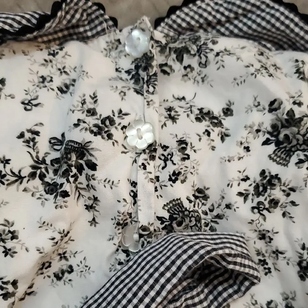 Poly & Friends Black and White Floral Toddler Dress 24 Months Formal
